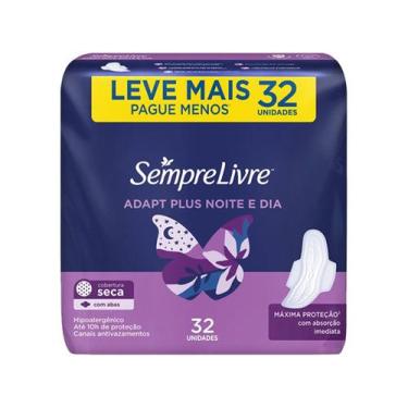 Imagem de Absorvente Sempre Livre Adapt Plus Noite e Dia Seca Com Abas Leve Mais