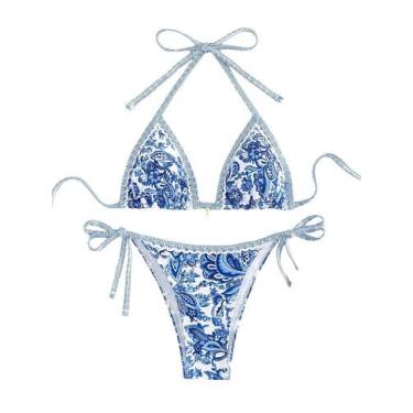 Imagem de Conjunto de maiô feminino com estampa floral biquíni BYFINECANY