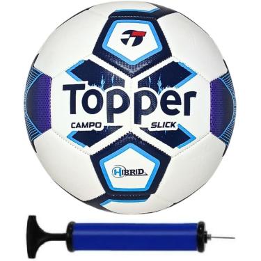 Imagem de Bola Futebol Campo Topper Slick Hybrid Oficial mais Bomba de Ar-Unissex