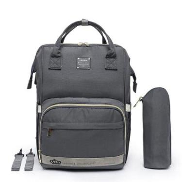 Imagem de Mochila Bolsa Maternidade Bebê Lequeen Menina Menino Com Porta Mamadeira Térmico-Feminino