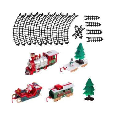 Imagem de Conjunto De Trem Elétrico De Natal Com Música, Carros Ferroviários Do 