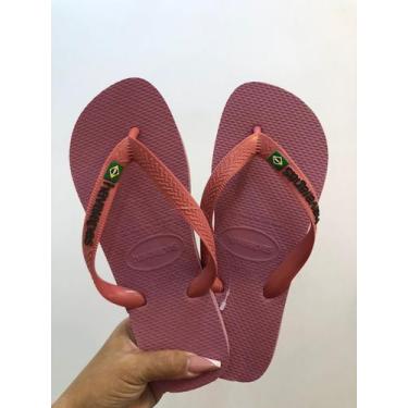Imagem de Chinelo Havaianas Brasil logo Unissex, Rosa chiffon, 35