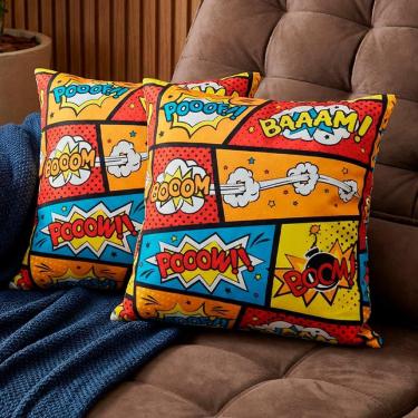 Imagem de Almofadas Kit Plumie. De 45x45cm 2 Uni Estampadas Cama Inbox Vermelho