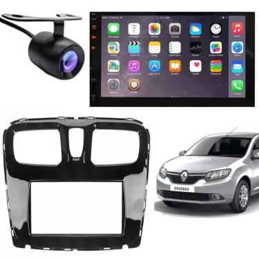 Imagem de Central Multimídia Automotiva 2 Din Mp5 Renault Sandero Tela 7 Usb Bluetooth com Câmera de Ré Moldura