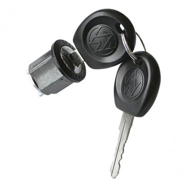 Imagem de Cilindro de Ignição para Painel Modelo F103 Volkswagen Fusca Kombi TL Variant 59 a 77 Preto com Chave Universal