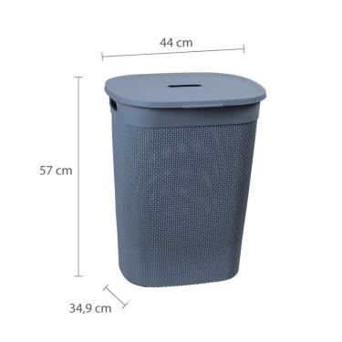 Imagem de Cesto de Roupas RB9 para Organização de Peças em Plástico com Tampa e Alça para Lavande...