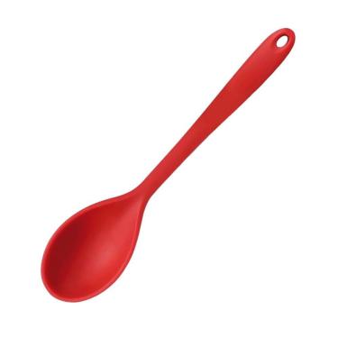 Imagem de Colher de Silicone Vermelha Funda 27 e 5cm com Suporte de Pendurar Tpc para Mexer e Ser...