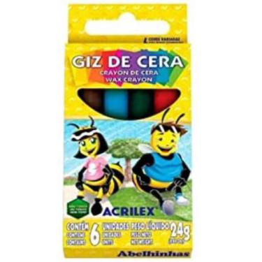 Imagem de Giz de cera/6 cores sem cor    acrilex   90060000