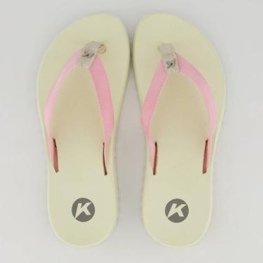 Imagem de Chinelo Kenner Kyra Slim Feminino Branco e Rosa-Feminino