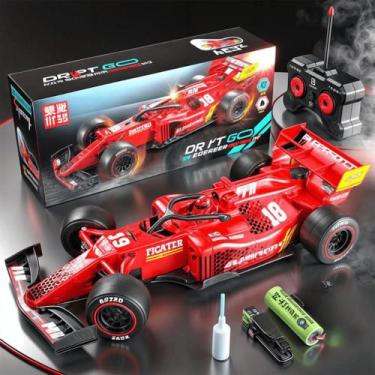 Imagem de Carrinho F1 Controle Remoto Recarregável com Fumaça LED Ferrari Solta 