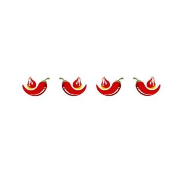 Imagem de 4 Mini Tatuagens Pimenta e Fogo Pequenas e Vibrantes - 3istore