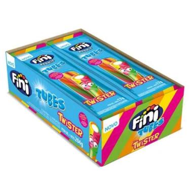 Imagem de Mini Bala de Gelatina Tubes Twister Doce 17g c/12 - Fini