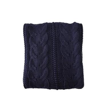 Imagem de Manta Tricot Trança Azul Marinho - Ideal Para Sofás e Camas
