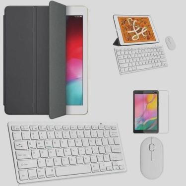 Imagem de Kit Capa Smart Case Preto / Teclado e Mouse branco e Película compatív