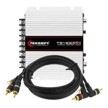 Imagem de Modulo Amplificador Taramps Ts400x4 400 Watts Rms + 01 Cabo Rca 1,5 Me