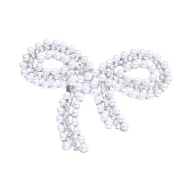 Imagem de Broche De Laço Com Pérolas E Strass Para Mulheres, Acessório De Joias 