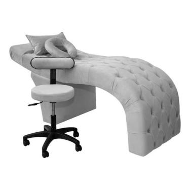 Imagem de Maca com Mocho Estética Facial Cílios E Sobrancelhas Veludo - SOFA STO