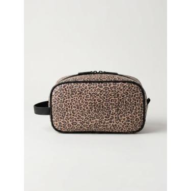 Imagem de Necessaire Grande Animal Print Onça Tigre Leopardo ABC BAGS -, Bege