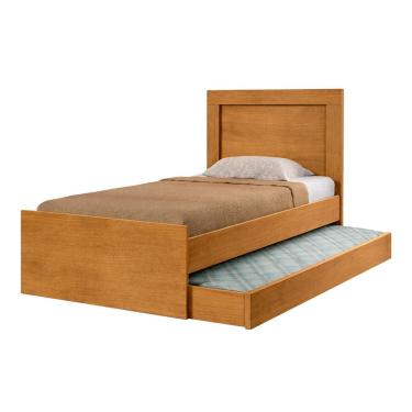 Imagem de Bicama Bibox Luara Solteiro Com Cama Auxiliar Para Quarto Moderno E Funcional - Nature