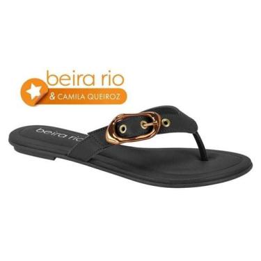 Imagem de Sandália Rasteirinha Beira Rio Ultra Conforto Ref.8367.871, Preto, 35