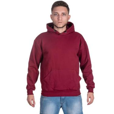 Imagem de Blusa Moletom Masculino Feminino Liso Com Capuz Bolsos Casaco de frio 