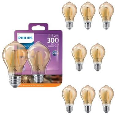 Imagem de 9 Lâmpada Led Filamento Philips 4.5w 127v E27 2200k Dimer