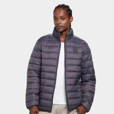 Imagem de Jaqueta Puffer Broken Rules Gola Alta Masculina, Grafite, GG
