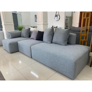 Imagem de Sofá Modular 3,00 Chaise Modular Linho Modulado - LAR PREMIUM