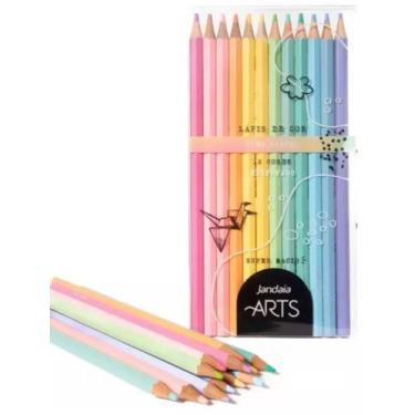 Imagem de Lápis De Cor 12 Cores Tons Pastel Jandaia Arts Macio