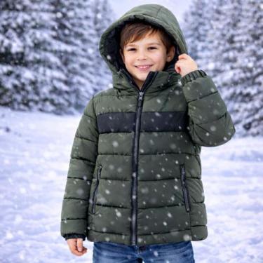 Imagem de Jaqueta Forrada Casaco Juvenil Menino Puffer Bobojaco Nylon Infantil E