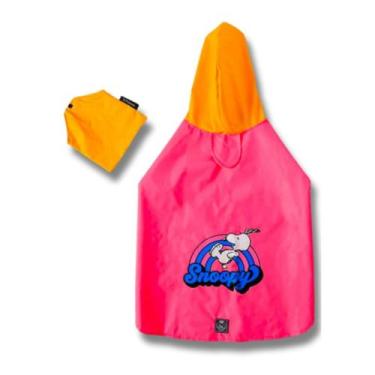 Imagem de Capa de Chuva para cachorro Snoopy Rainbow Rosa Tamanho:XGG - ZOOZ PET