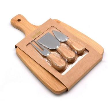 Imagem de Jogo 4pcs bamboo p/ queijos 28 x 20 x 3,8cm - Niazitex - Casambiente