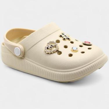 Imagem de Babuche Infantil Molekinha Pins Menina - Creme, 25/26