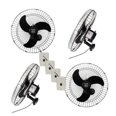 Imagem de Ventilador de Parede Vent New 60cm Bivolt 200w Preto 4 Unid, Bivolt