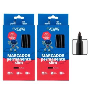 Imagem de 20 Caneta Marcador Permanente Traço Slim Fino Multiuso Varias Cores - 