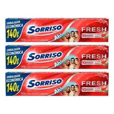 Imagem de Kit C/3 Creme Dental Sorriso Fresh Menthol Impact 140g