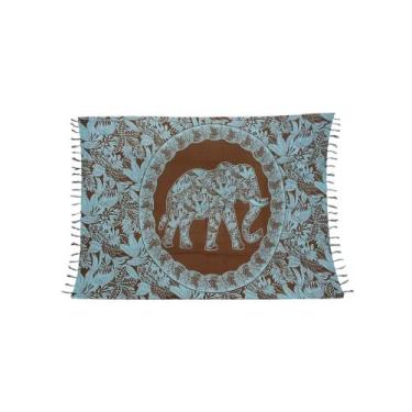 Imagem de Canga de praia Elefante/ Árvore da vida/ Ganesha em viscose - Corpo Do