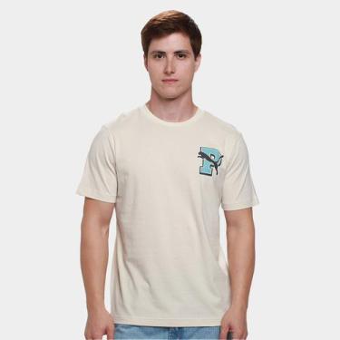 Imagem de Camiseta Puma Graphic Varsity Masculina, Off white, G