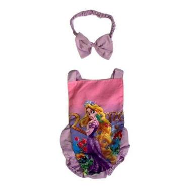 Imagem de Body Romper Temático Princesa Rapunzel Lilás Costas aberta - Pequenos 