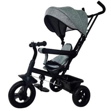 Imagem de Triciclo 360º Cinza com Empurrador Passeio Divertido DM TOYS