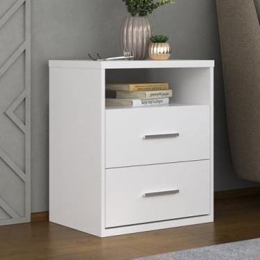 Imagem de Mesa de Cabeceira 2 Gavetas 8807 Branco - Foscarini