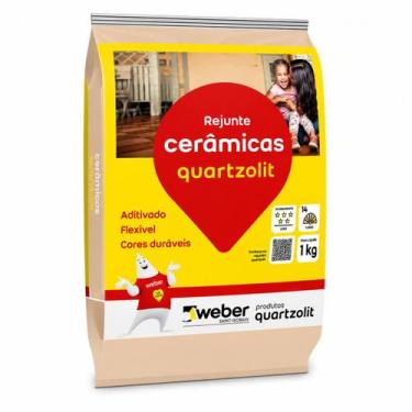 Imagem de Kit 15kg Rejunte Cerâmicas Flexível Piso Parede Quartzolit, Bege