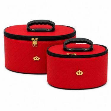 Imagem de Dmoreno Conjunto Frasqueira Oval Vermelho Detalhe Coroa Com 2 Unidades