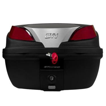Imagem de Bau Moto Bauleto 39 Litros Stoned Prata Lente Vermelha - COD_33808, ST