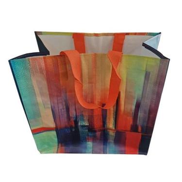 Imagem de Ecobag gigante de ráfia nova estampa 44x45x29cm b4u