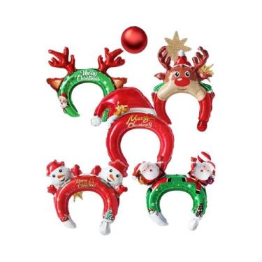 Imagem de Clipes De Cabelo De Natal Com Balões 5pcs Decorações De Cabeça Do Papa
