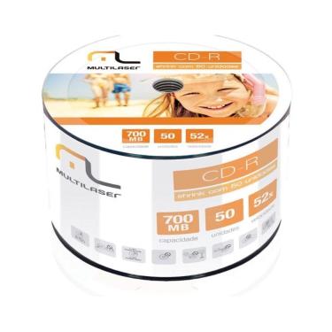Imagem de CD-R 52x Gravação 52X Prata Multi 50 Unidades 700MB