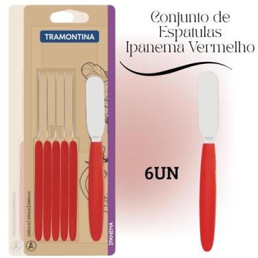 Imagem de Conjunto 6 Espátulas Manteiga Tramontina Ipanema Aço Inox Cabo Polipro