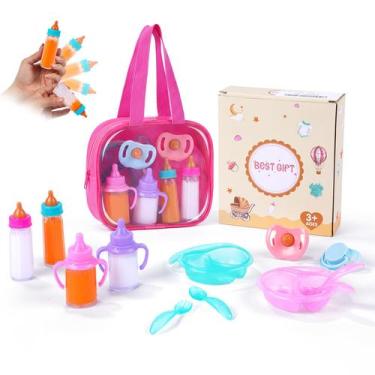 Imagem de Conjunto de Acessórios para Boneca BABESIDE 13 Peças com Mamadeiras Má