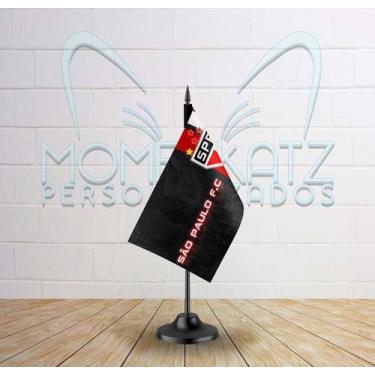 Imagem de Mini bandeira de mesa São Paulo 20x12cm  Personalizada  Haste de 28cm 